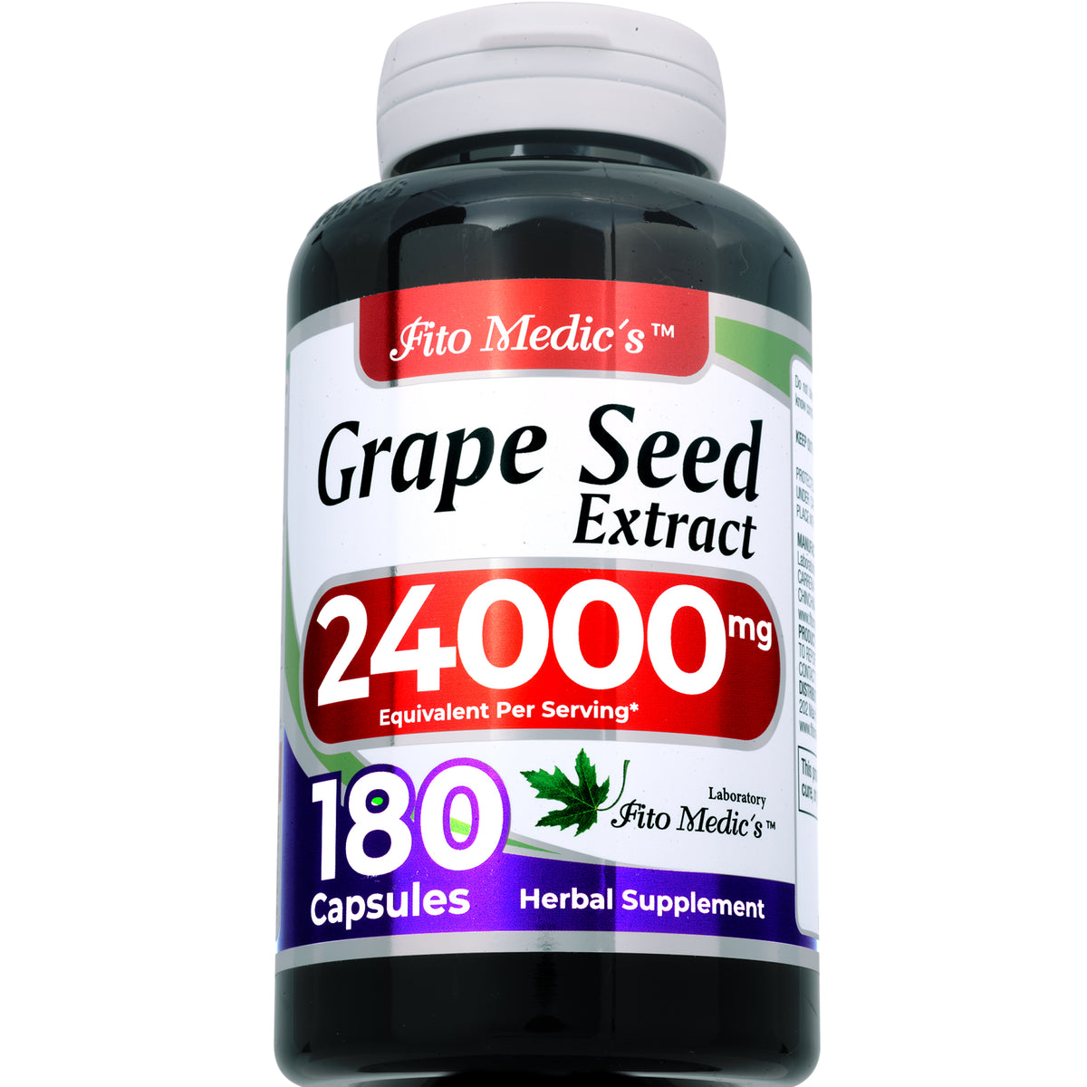 Grape Seed Extract 24,000 mg | 20:1 Concentrate | 180 Capsules | By Fito Medics