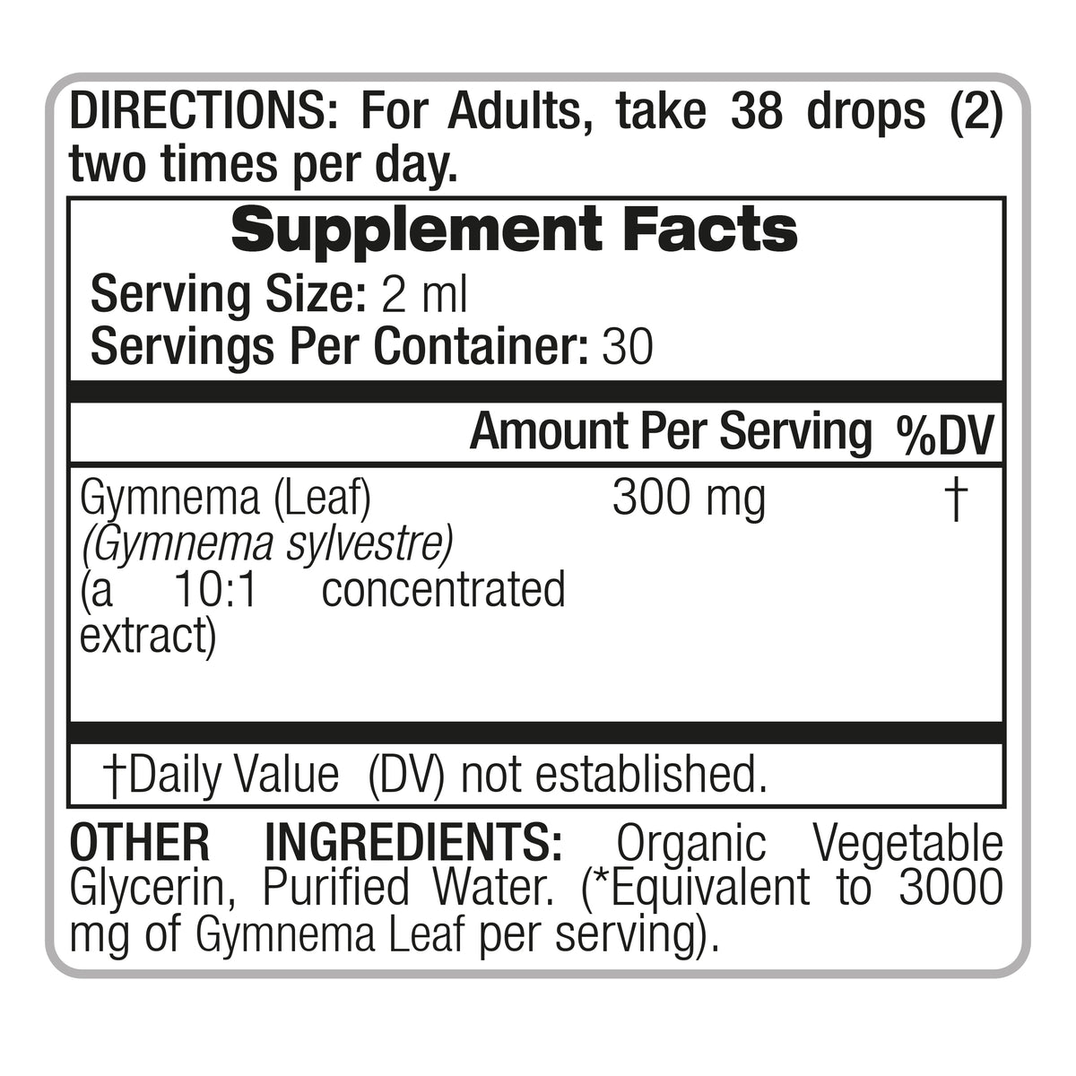 Gymnema Sylvestre Leaf Extract 3,000 mg Equivalent | 10:1 Concentrate | 2 fl oz Liquid Drops | 60 mL | By Fito Medic's
