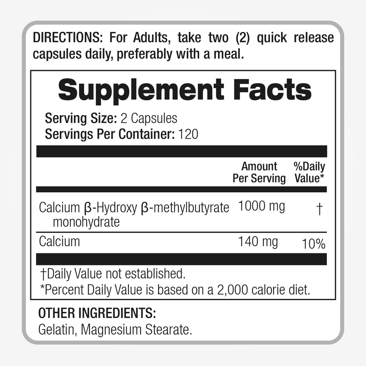 HMB 1000 mg | Calcium Beta-Hydroxy Beta-Methylbutyrate | 240 Capsules | By Fito Medic's