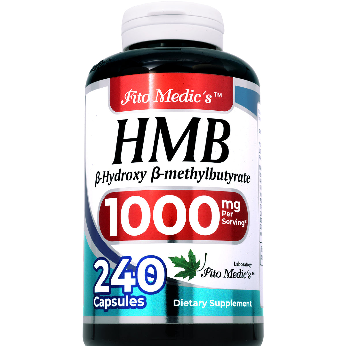HMB 1000 mg | Calcium Beta-Hydroxy Beta-Methylbutyrate | 240 Capsules | By Fito Medic's