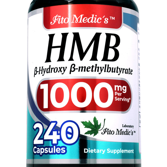 HMB 1000 mg | Calcium Beta-Hydroxy Beta-Methylbutyrate | 240 Capsules | By Fito Medic's