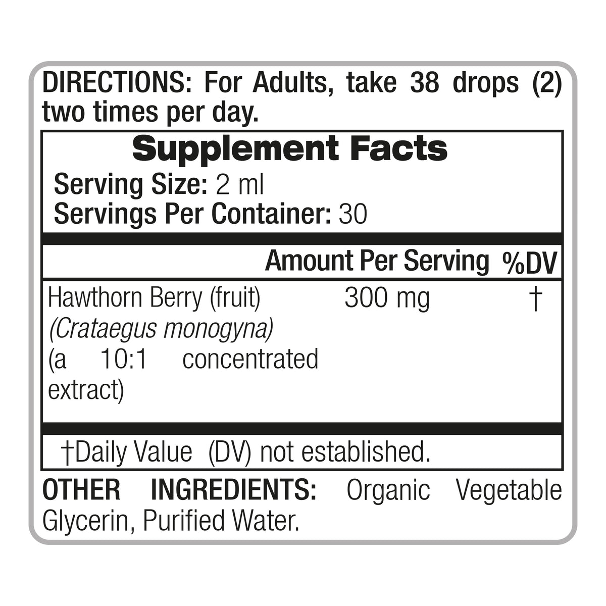 Hawthorn Berry Drops 3000 mg | 10:1 Liquid Extract | 2 fl oz | By Fito Medic's Lab