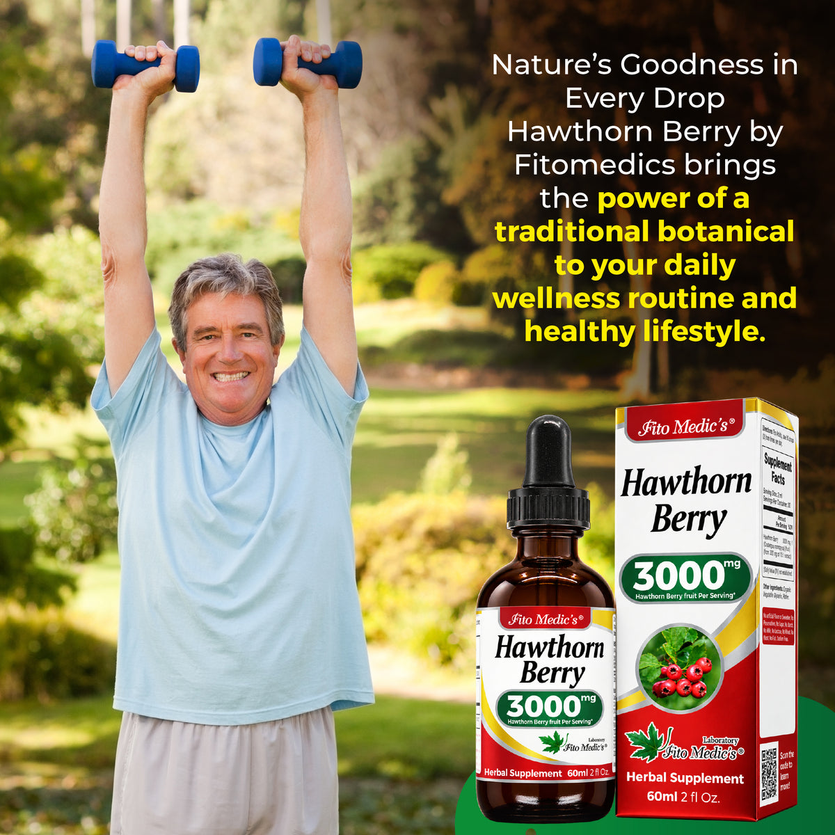 Hawthorn Berry Drops 3000 mg | 10:1 Liquid Extract | 2 fl oz | By Fito Medic's Lab