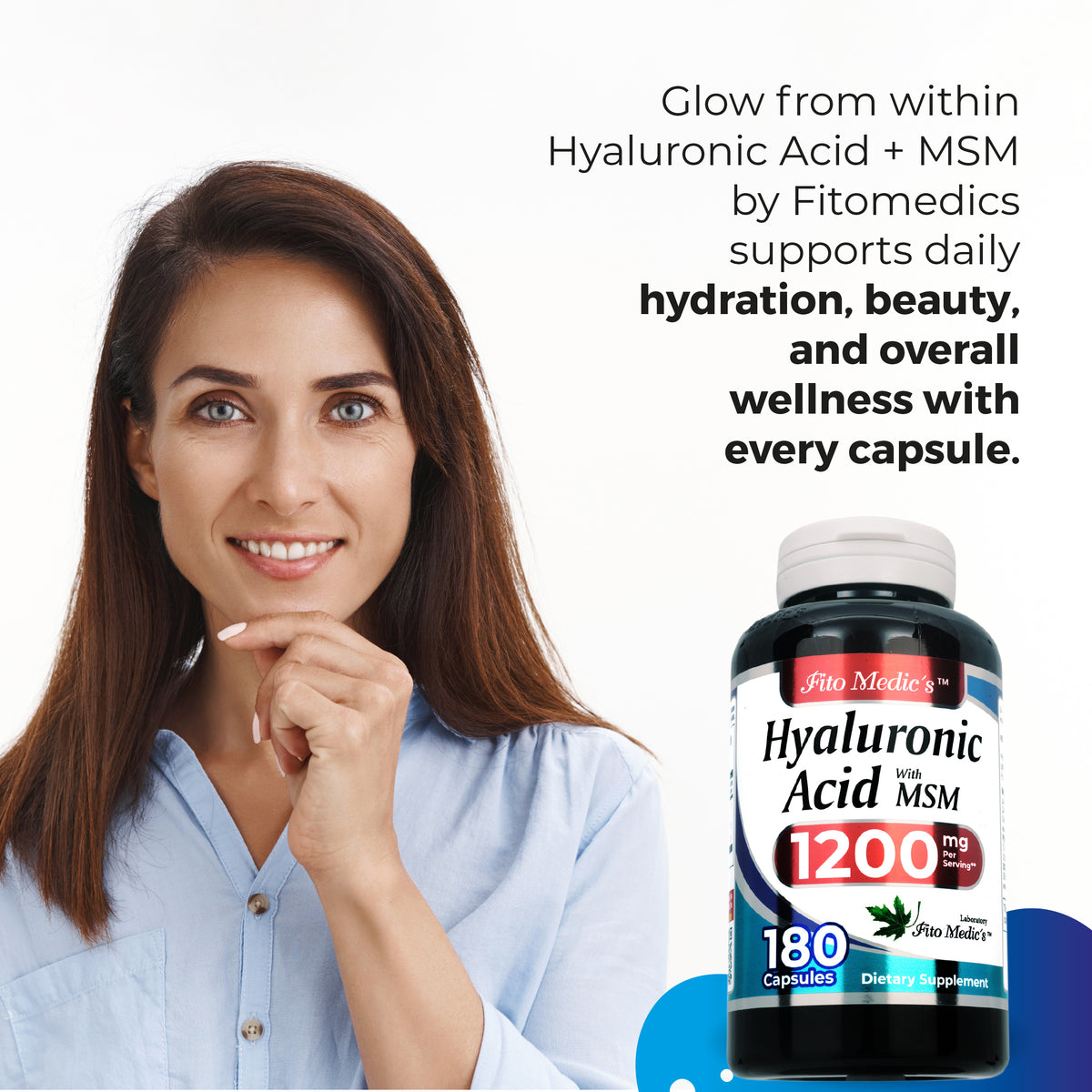 Hyaluronic Acid with MSM 1,200 mg | Hyaluronic Acid/MSM Blend Complex | 180 Capsules | By Fito Medic's