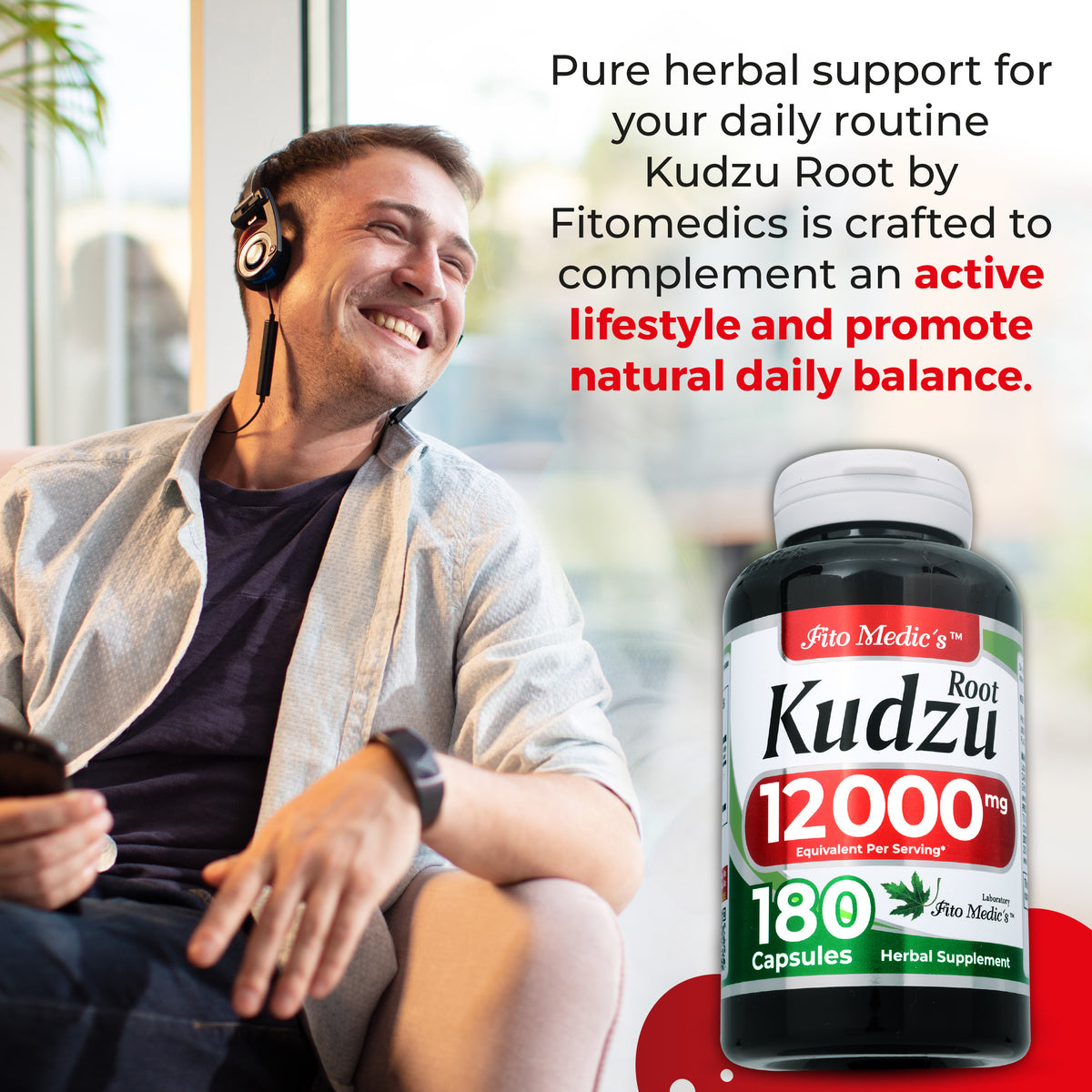 Kudzu Root Extract 12,000 mg | 20:1 Concentrate | 180 Capsules | By Fito Medic's