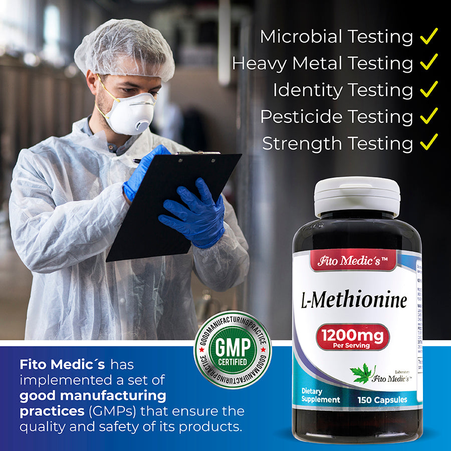 L Methionine 1200mg- 150 Capsules - Ultra high Absorption.
