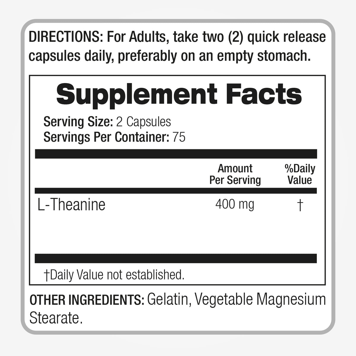 L-Theanine 400 mg | Amino Acid Supplement | 150 Capsules | By Fito Medic's