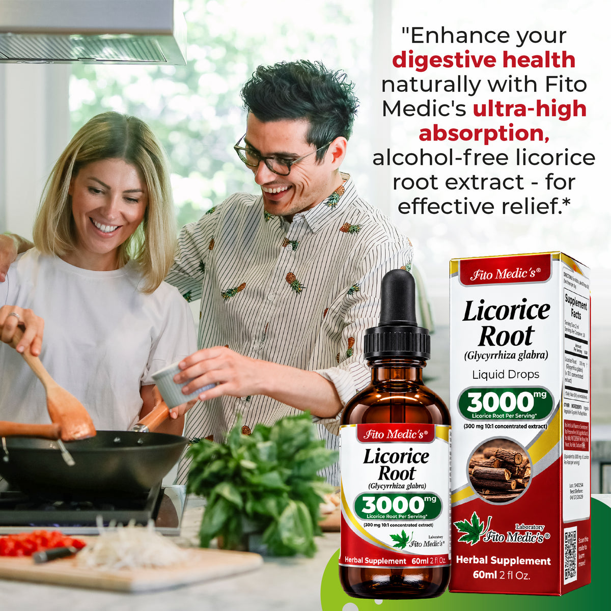 Licorice Root Drops 3000 mg | 10:1 Liquid Extract | 2 fl oz | By Fito Medic's Lab