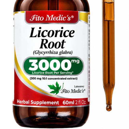 Licorice Root Drops 3000 mg | 10:1 Liquid Extract | 2 fl oz | By Fito Medic's Lab