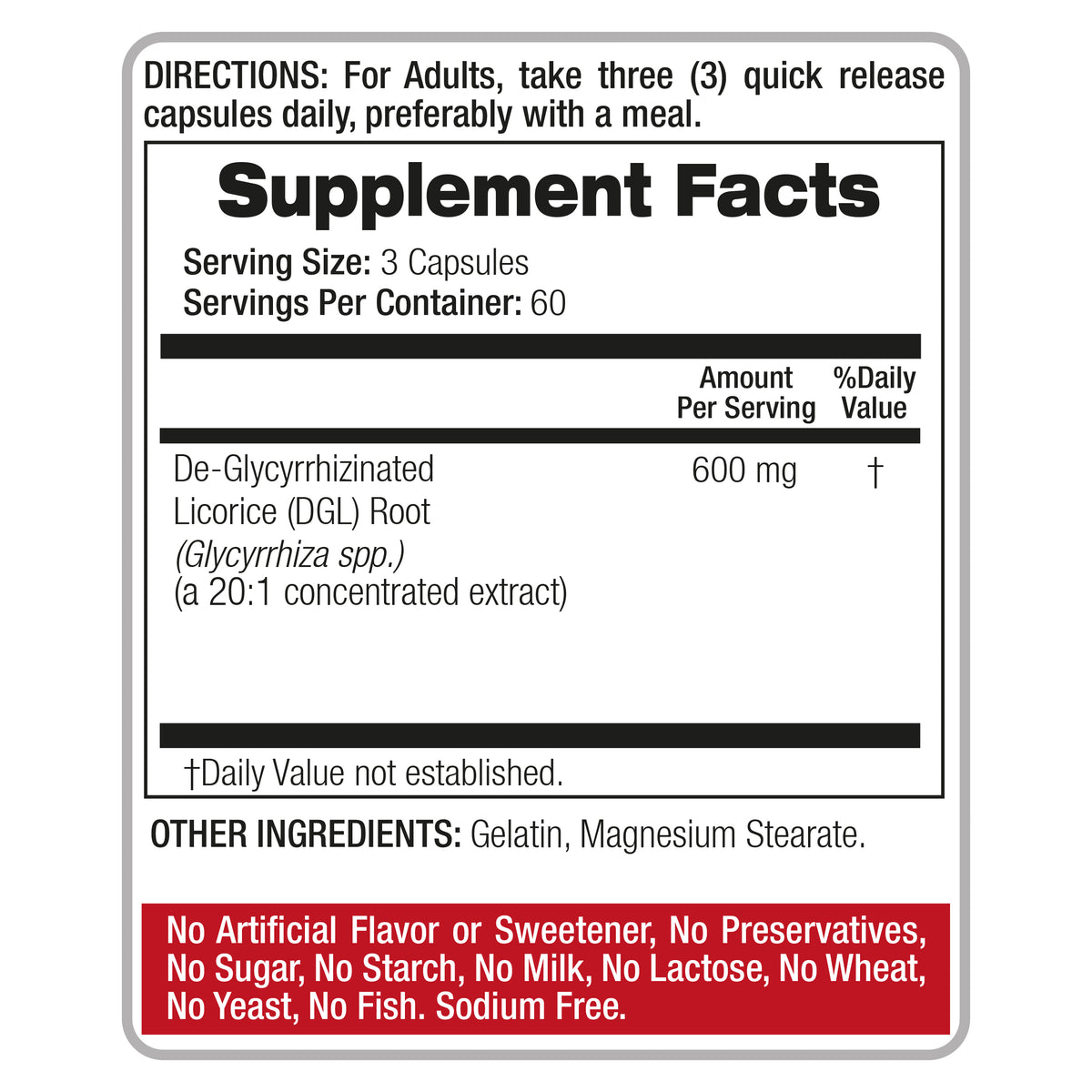 DGL Licorice Root Extract 12,000 mg | 20:1 Concentrate | 180 Capsules | By Fito Medic's