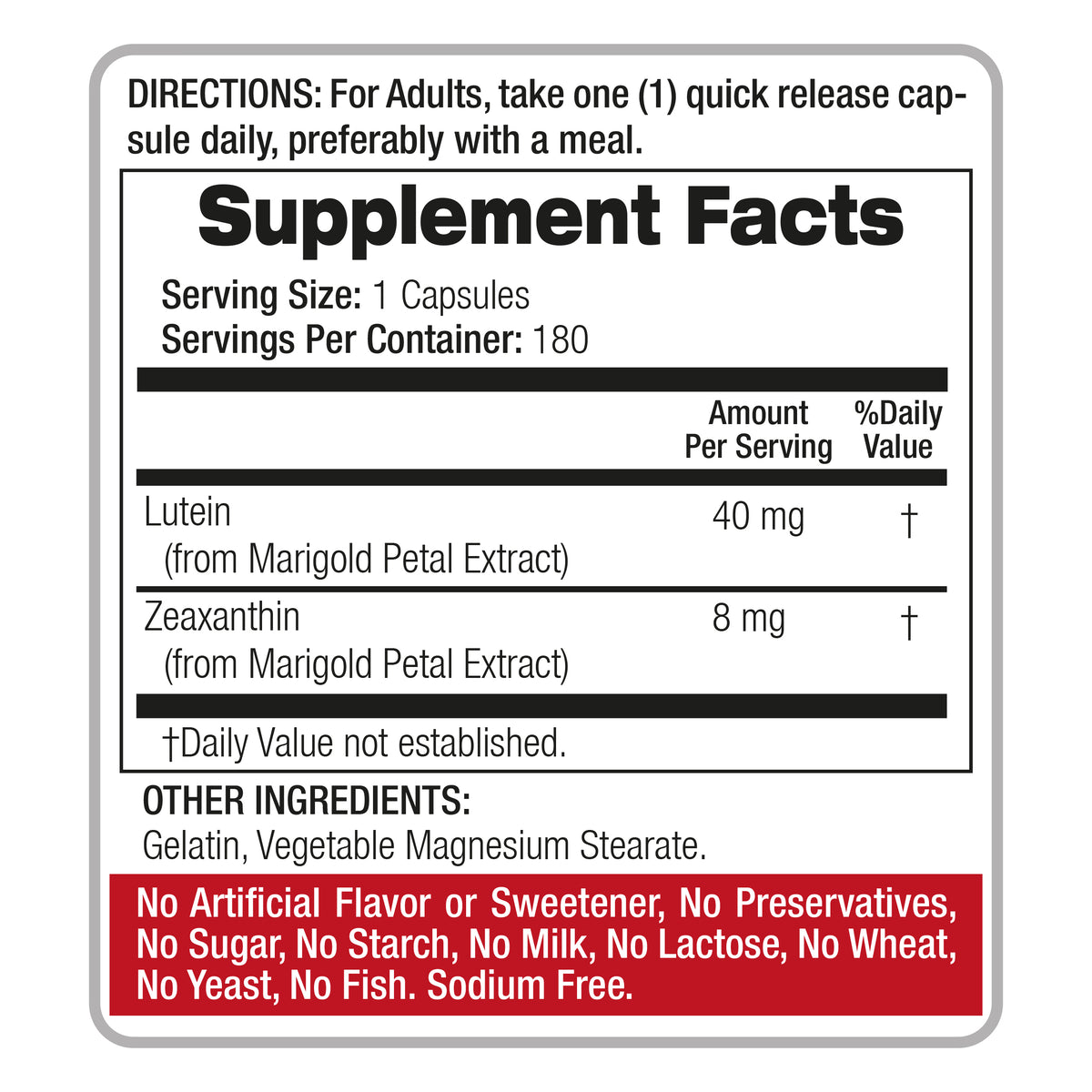 Lutein 40 mg with Zeaxanthin | Marigold Extract | 180 Capsules | By Fito Medic's
