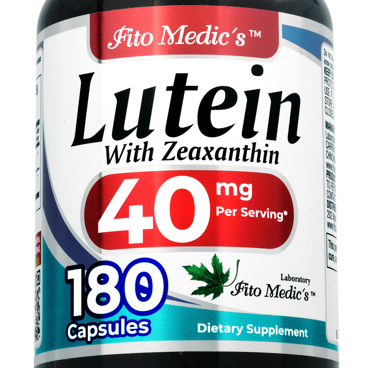 Lutein 40 mg with Zeaxanthin | Marigold Extract | 180 Capsules | By Fito Medic's
