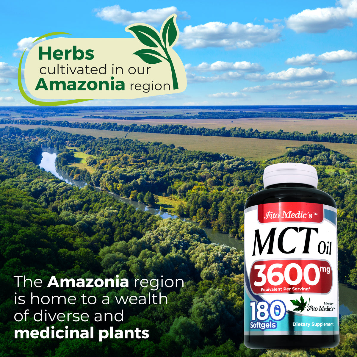 MCT Oil Softgels 3,600 mg | 180 Softgels | By Fito Medic's