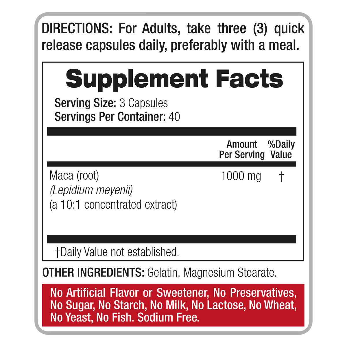 Maca Root Extract 10,000 mg | 10:1 Concentrated Extract | 120 Capsules | By Fito medic's