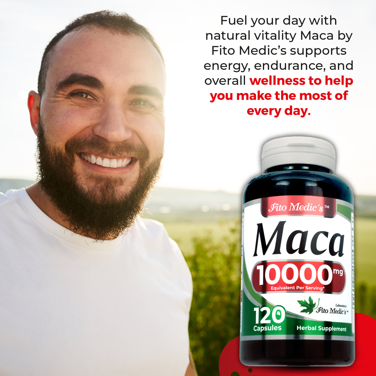 Maca Root Extract 10,000 mg | 10:1 Concentrated Extract | 120 Capsules | By Fito medic's