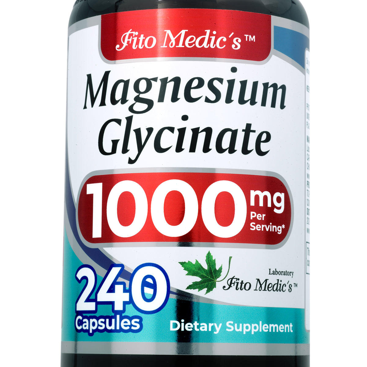 Magnesium Glycinate 1,000 mg | Chelated Magnesium Supplement | 240 Capsules | By Fito Medic's