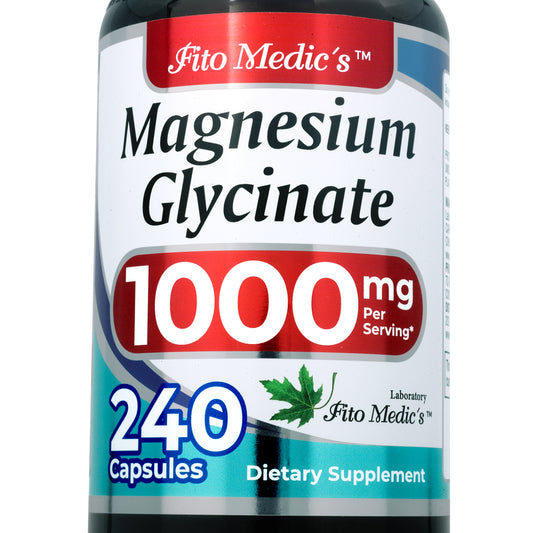Magnesium Glycinate 1,000 mg | Chelated Magnesium Supplement | 240 Capsules | By Fito Medic's