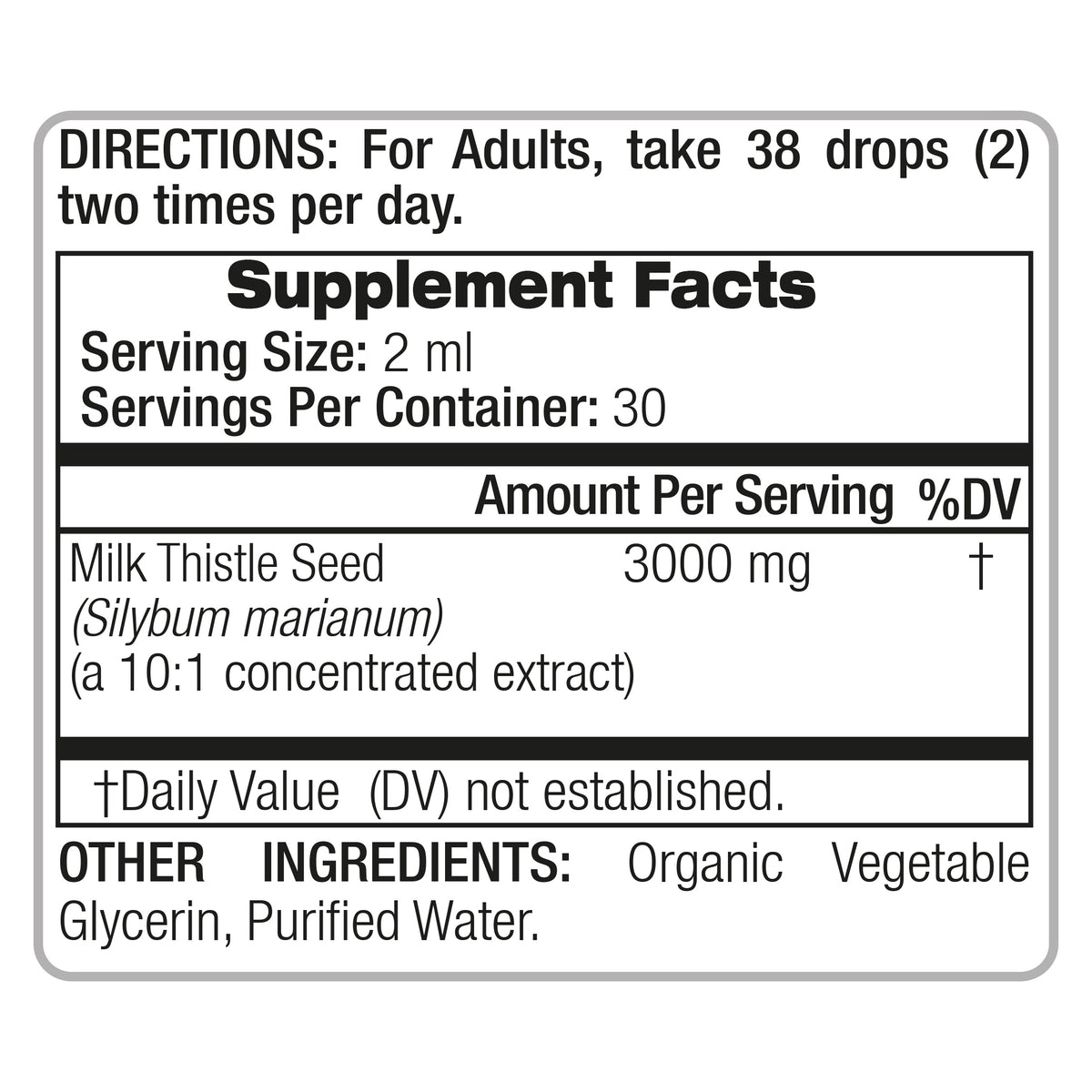 Milk Thistle Drops 3000 mg | 10:1 Liquid Extract | 2 fl oz | By Fito Medic's Lab