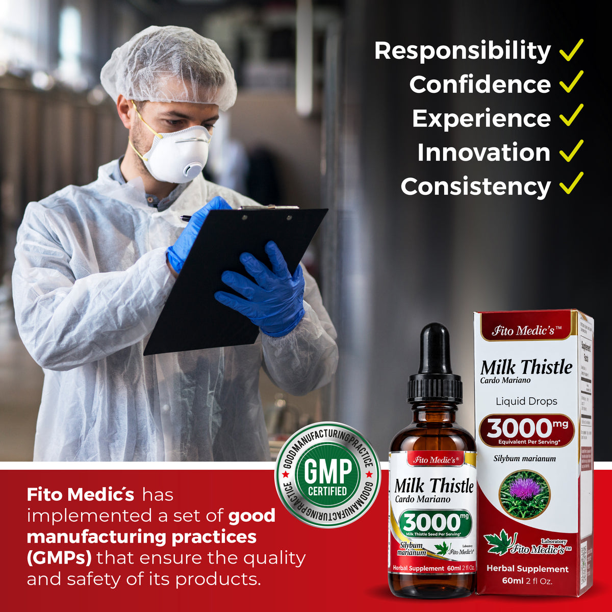 Milk Thistle Drops 3000 mg | 10:1 Liquid Extract | 2 fl oz | By Fito Medic's Lab
