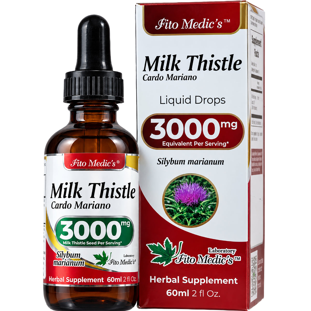 Milk Thistle Drops 3000 mg | 10:1 Liquid Extract | 2 fl oz | By Fito Medic's Lab