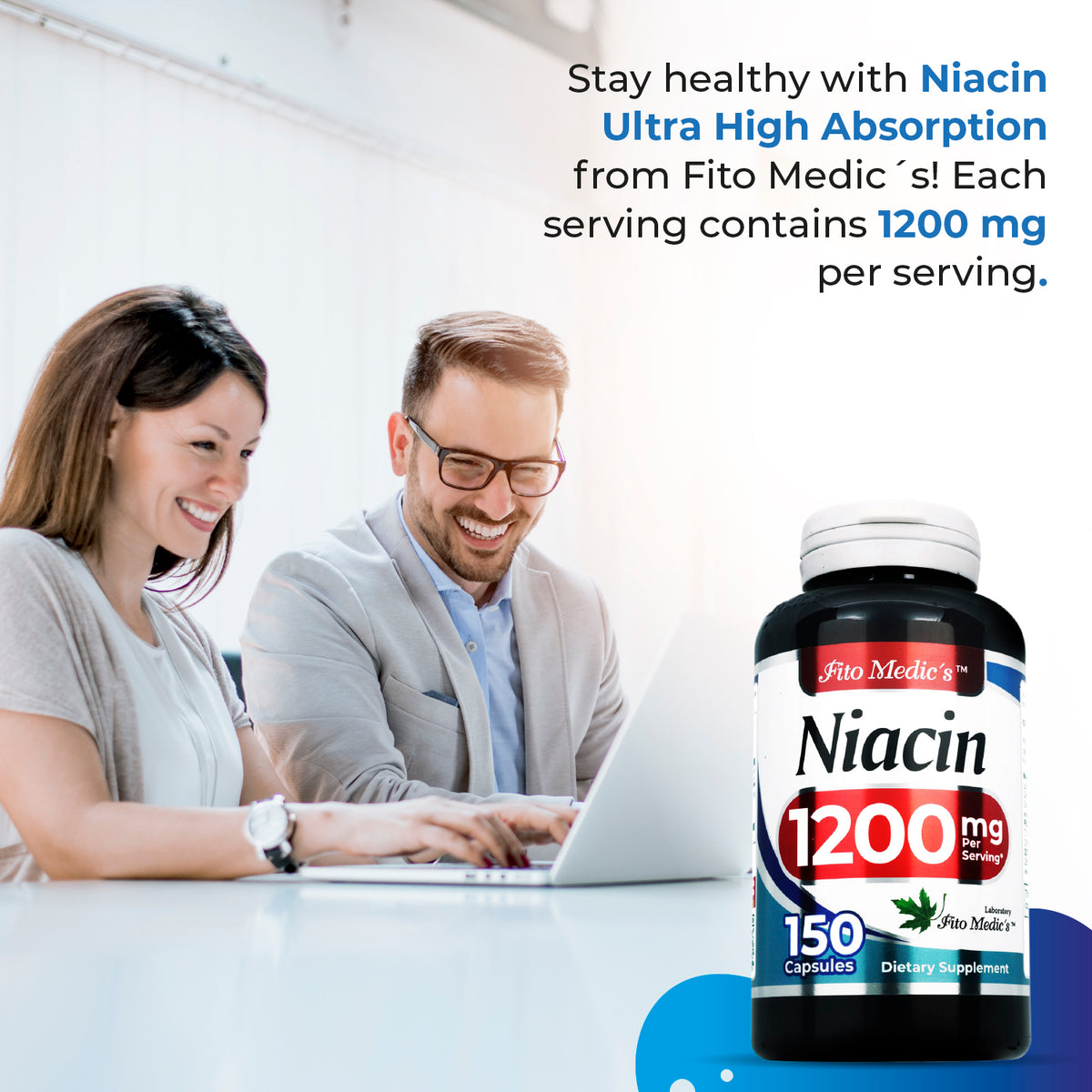 Niacin 1200 mg (Vitamin B3)  | 150 Capsules | By Fito Medic's