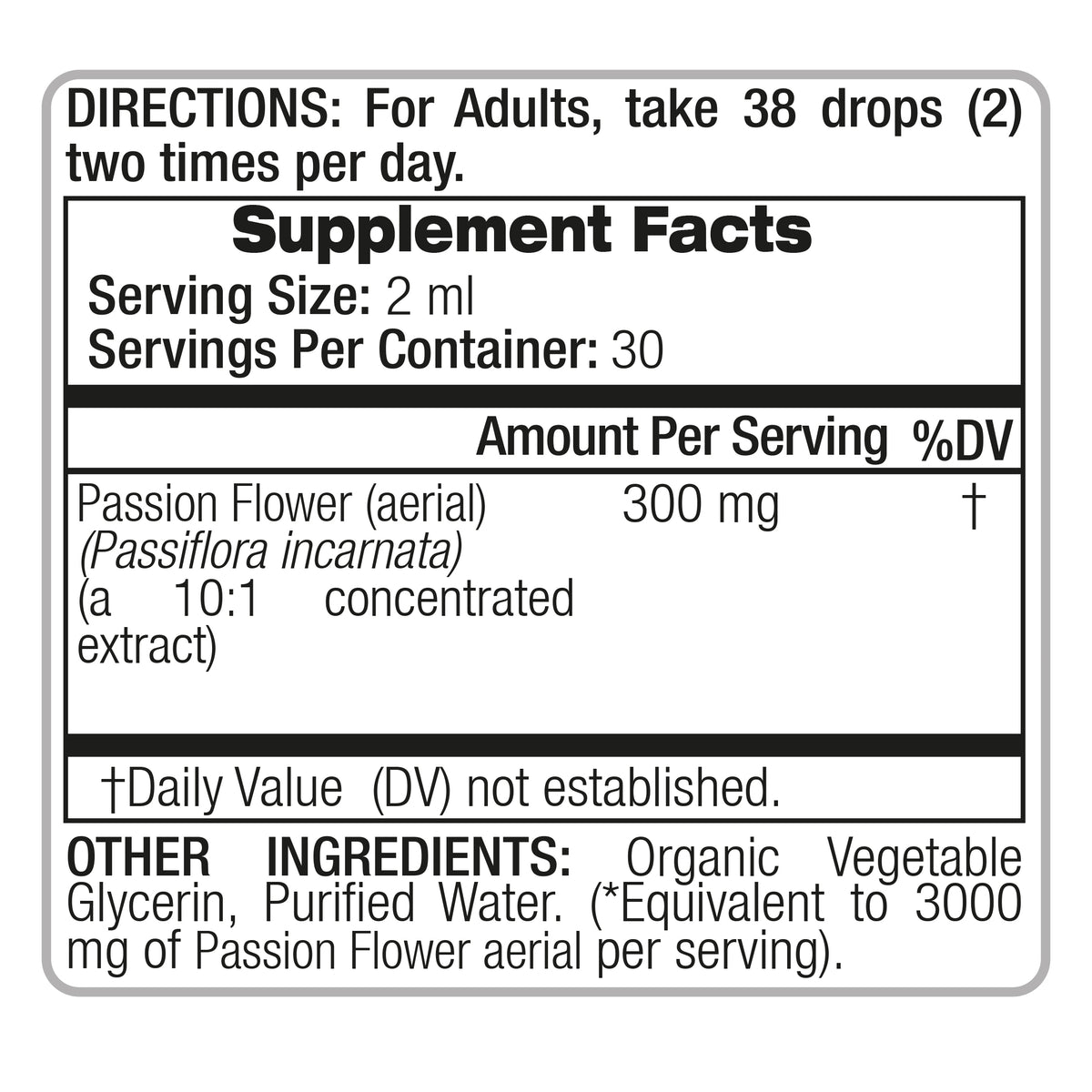 Passion Flower Drops 3000 mg | 10:1 Liquid Extract | 2 fl oz | By Fito Medic's Lab