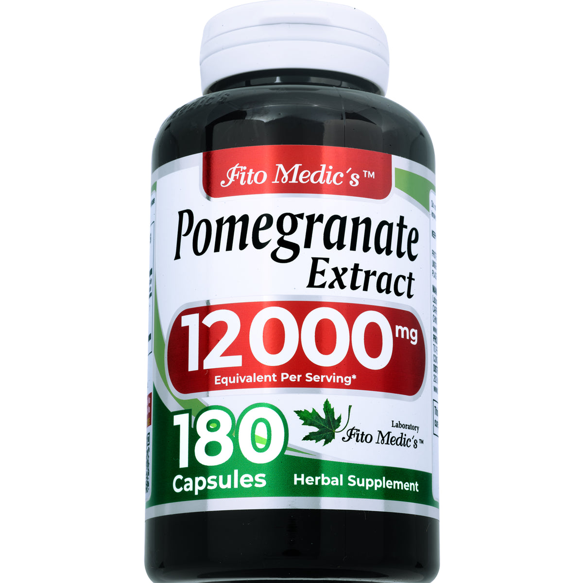 Pomegranate Extract 12,000 mg | 20:1 Concentrate | 180 Quick-Release Capsules | By Fito Medic's