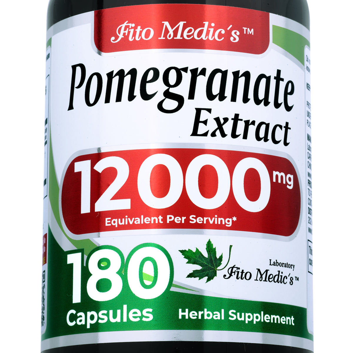 Pomegranate Extract 12,000 mg | 20:1 Concentrate | 180 Quick-Release Capsules | By Fito Medic's