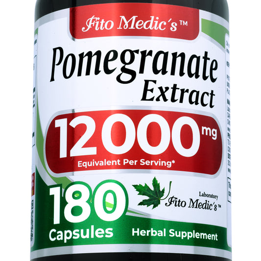 Pomegranate Extract 12,000 mg | 20:1 Concentrate | 180 Quick-Release Capsules | By Fito Medic's