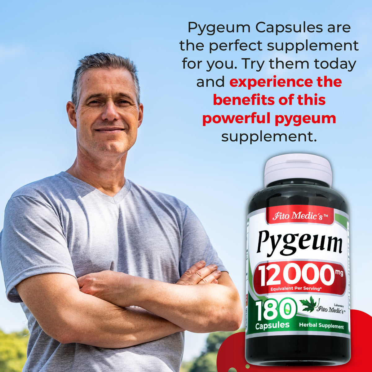 Pygeum Bark Extract 12,000 mg | 20:1 Concentrate | 180 Capsules | By Fito Medic's