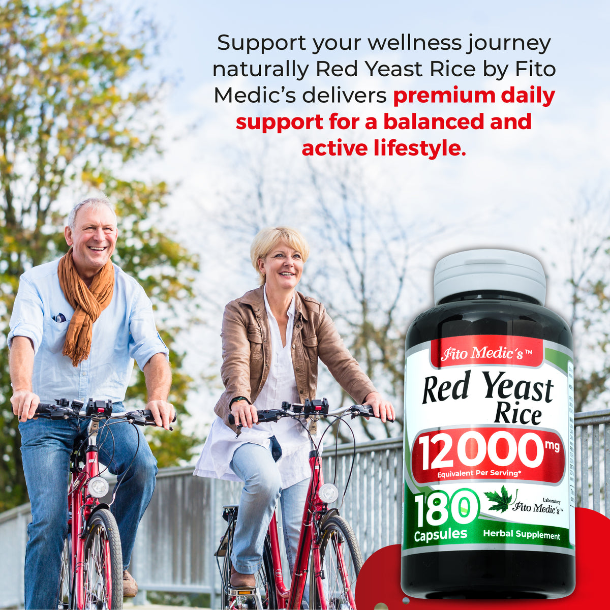 Red Yeast Rice Extract 600 mg | 20:1 Concentrated Extract | 180 Capsules | By Fito Medic's