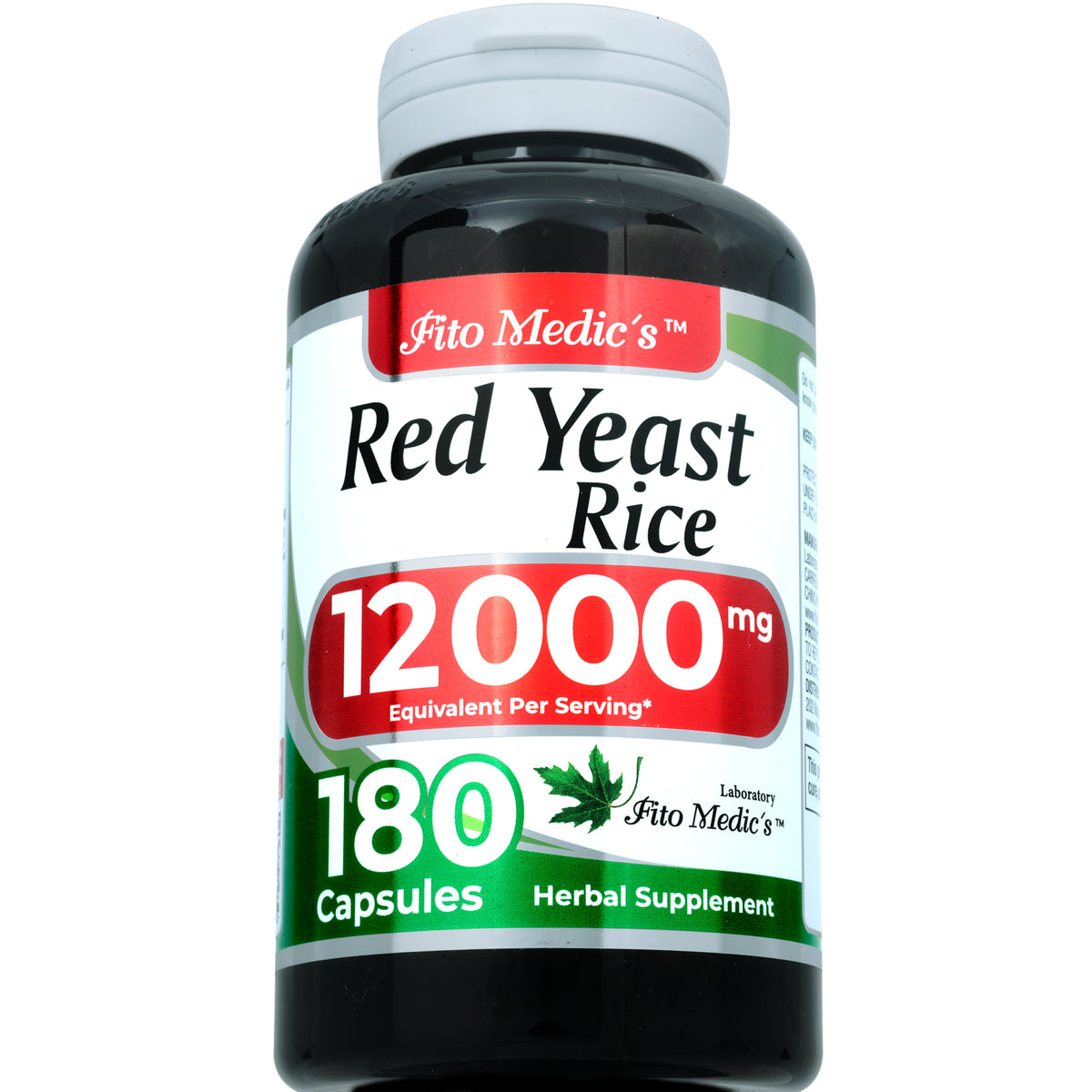 Red Yeast Rice Extract 600 mg | 20:1 Concentrated Extract | 180 Capsules | By Fito Medic's