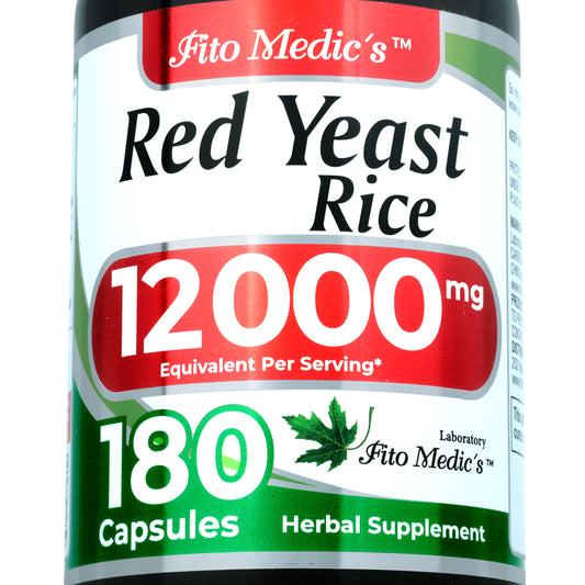 Red Yeast Rice Extract 600 mg | 20:1 Concentrated Extract | 180 Capsules | By Fito Medic's