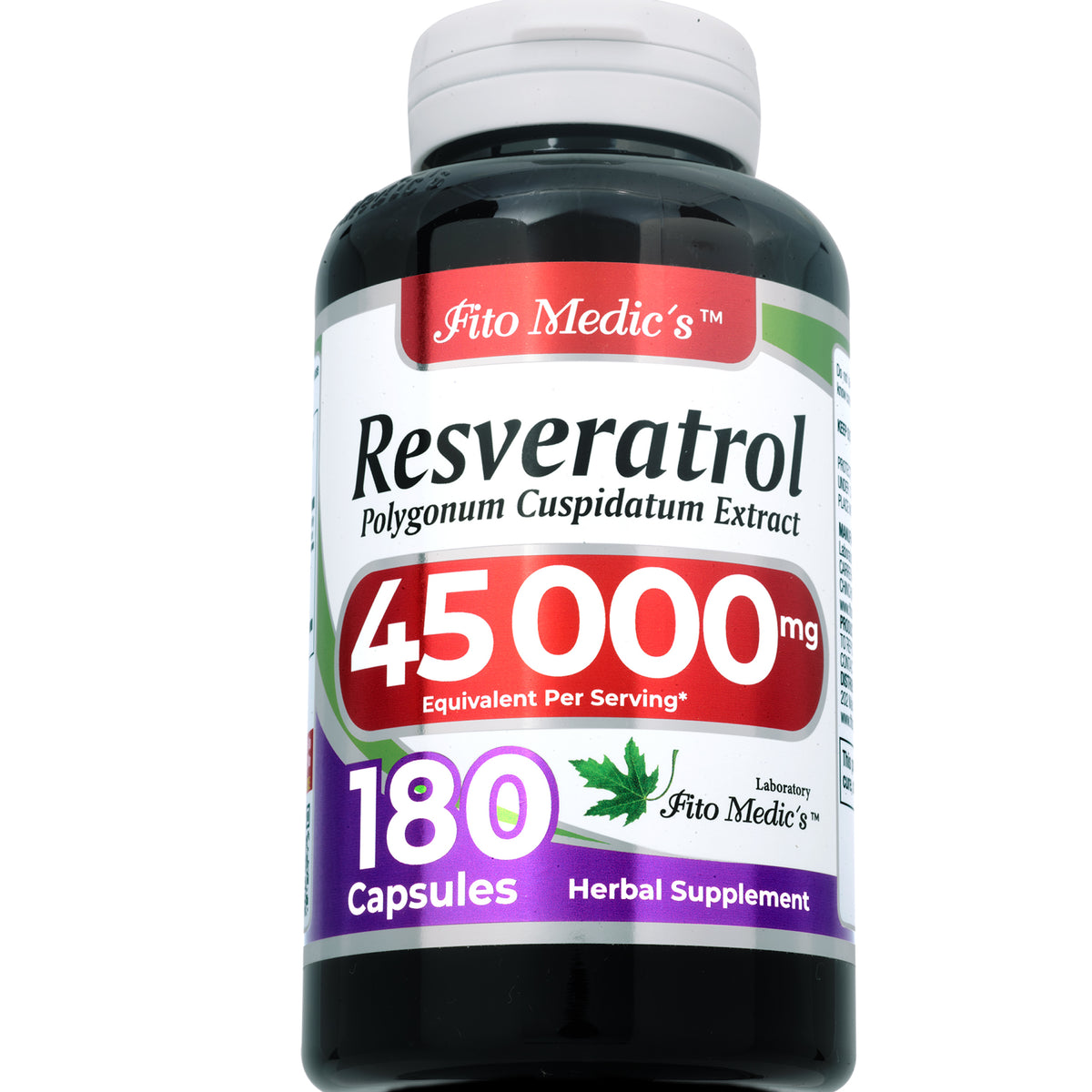 Resveratrol | Resveratrol supplements | Resveratrol capsules 450 mg 100:1 per 3-Capsule Serving | 180 Caps