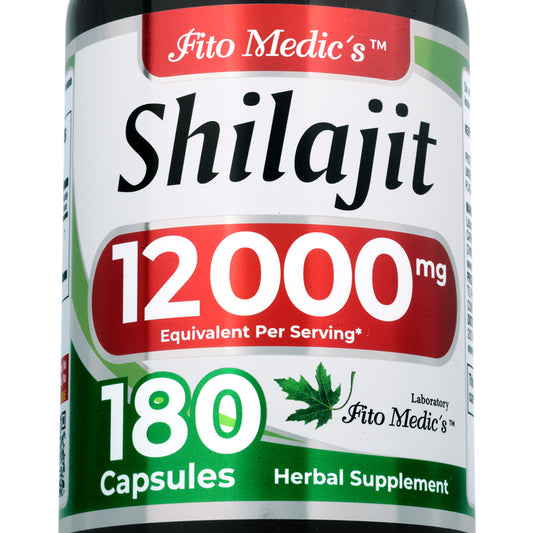 Shilajit Extract 12,000 mg | 20:1 Concentrate | 180 Capsules | By Fito Medic's