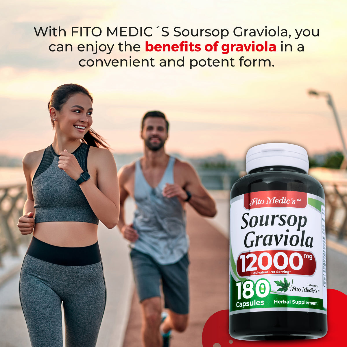 Graviola Fruit Extract 12,000 mg | 20:1 Concentrate | Soursop | 180 Capsules | By Fito Medic's