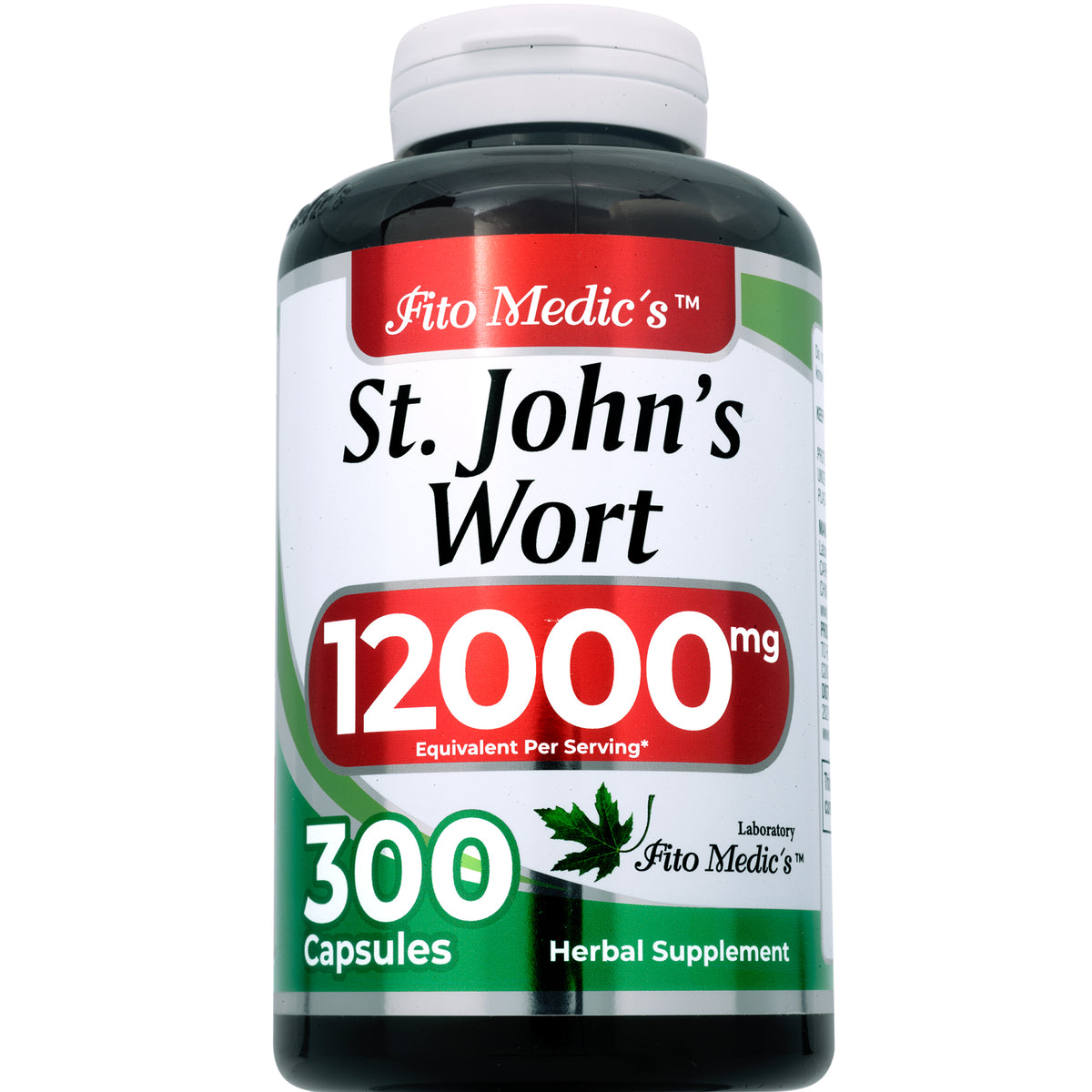 St. John’s Wort Extract 12,000 mg | 20:1 Concentrate | 300 Quick-Release Capsules | By Fito Medic's