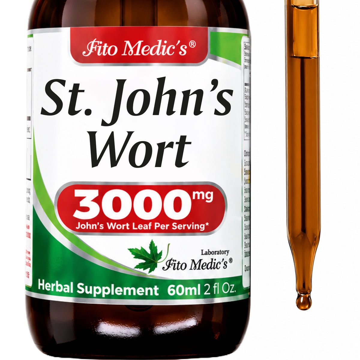 St. John’s Wort Drops 3000 mg | 10:1 Liquid Extract | 2 fl oz | By Fito Medic's Lab