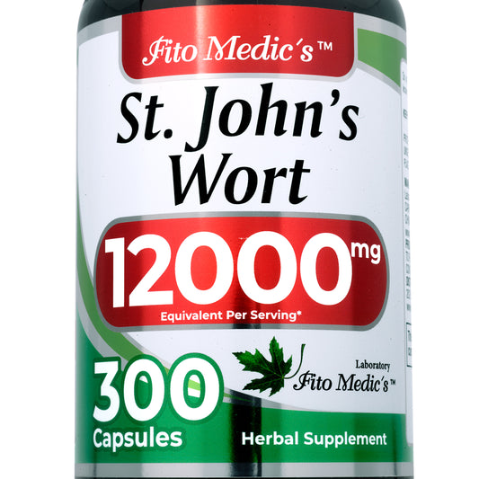 St. John’s Wort Extract 12,000 mg | 20:1 Concentrate | 300 Quick-Release Capsules | By Fito Medic's