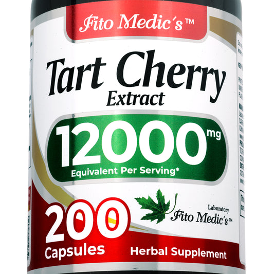 Tart Cherry Extract Capsules 12,000 mg | 20:1 Concentrate | 200 Capsules | By Fito Medic's