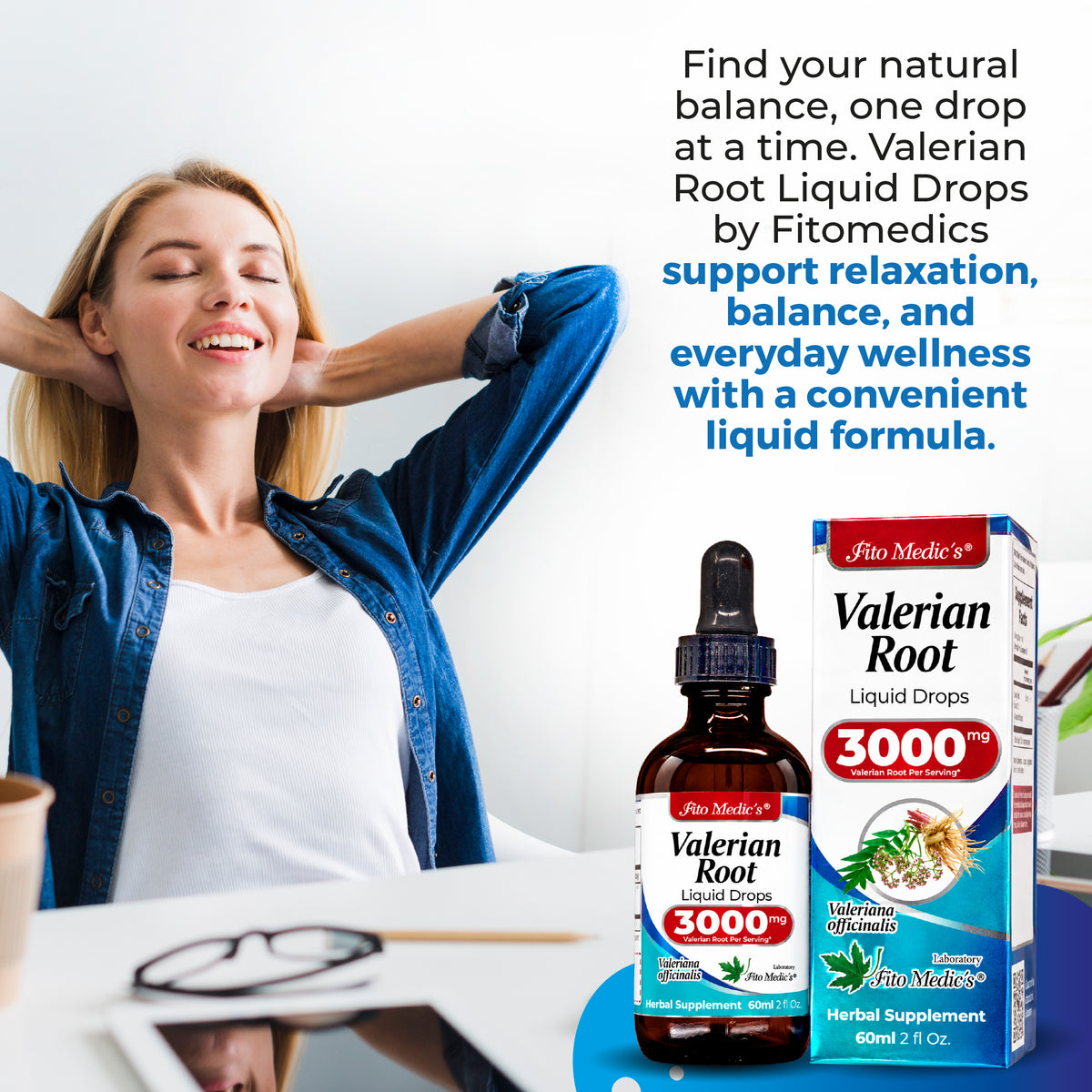 Valerian Root Drops 3000 mg | 10:1 Liquid Extract | 2 fl oz | By Fito Medic's Lab