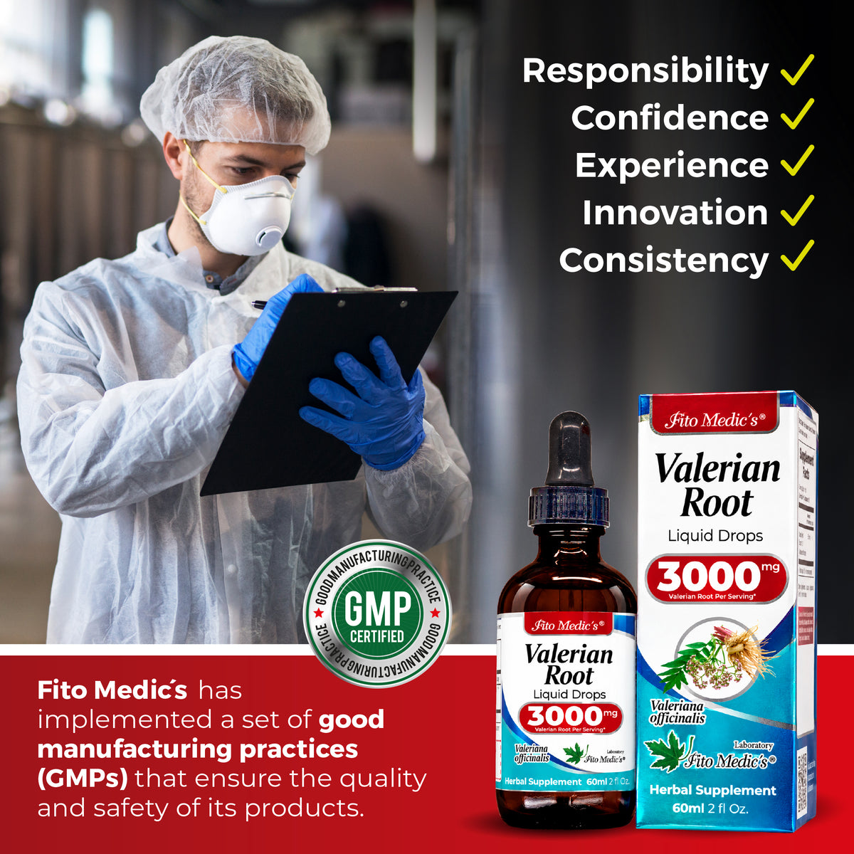 Valerian Root Drops 3000 mg | 10:1 Liquid Extract | 2 fl oz | By Fito Medic's Lab