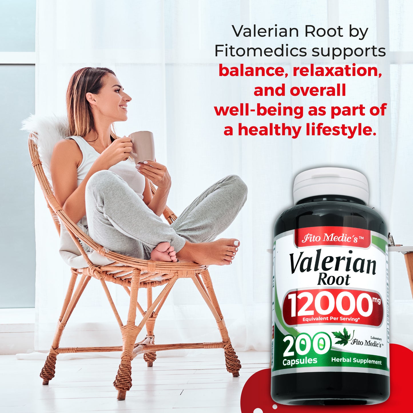 Valerian root | 200 capsules | 12000 mg | Ultra High Absorption.