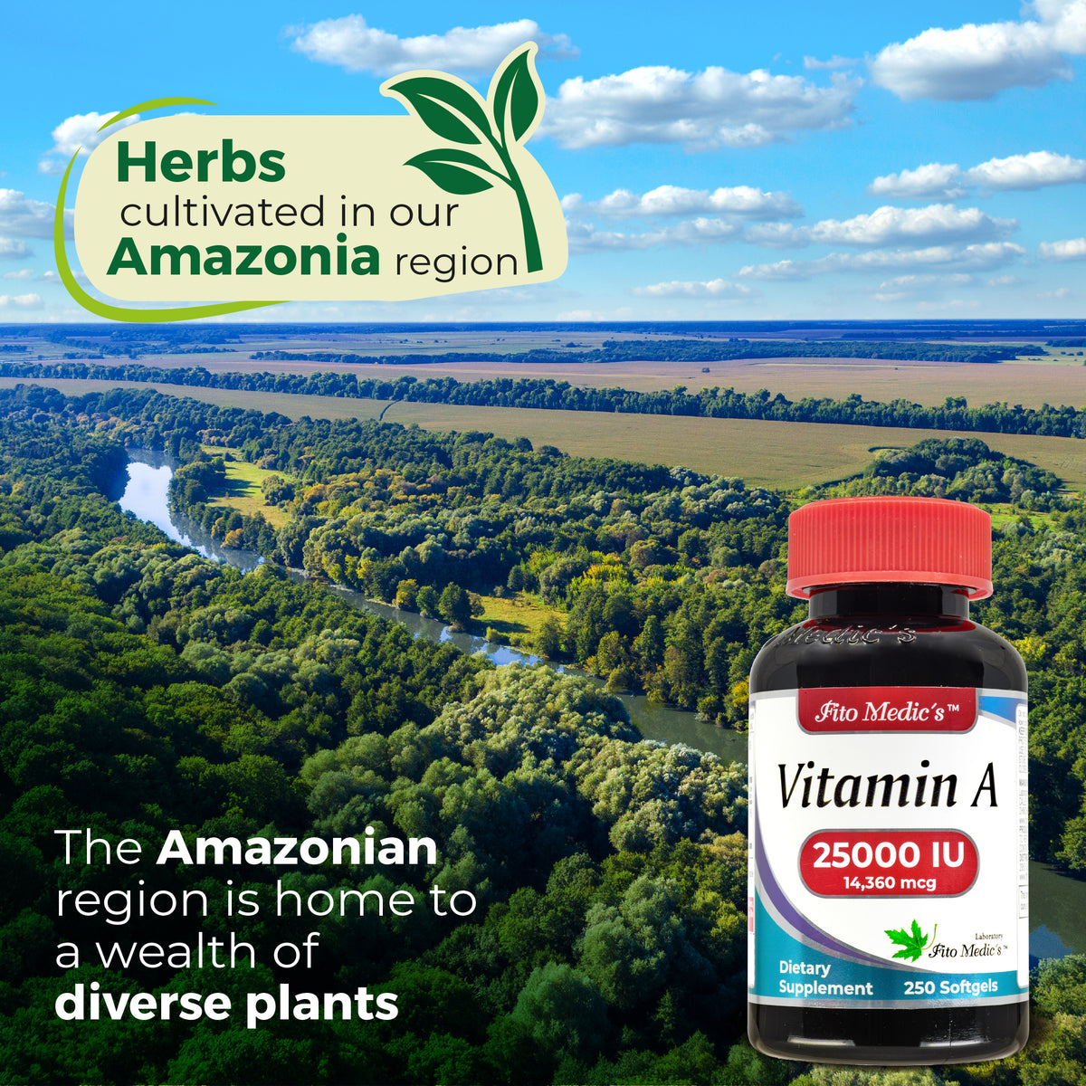 Vitamin A 25,000 IU | 250 Softgels | By Fito Medic's