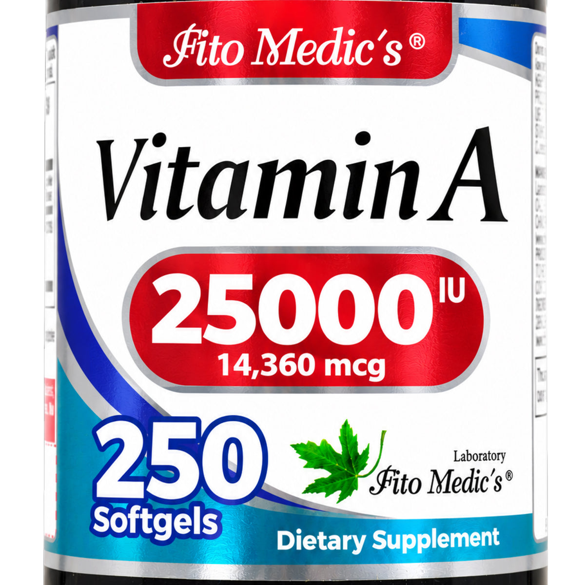 Vitamin A 25,000 IU | 250 Softgels | By Fito Medic's