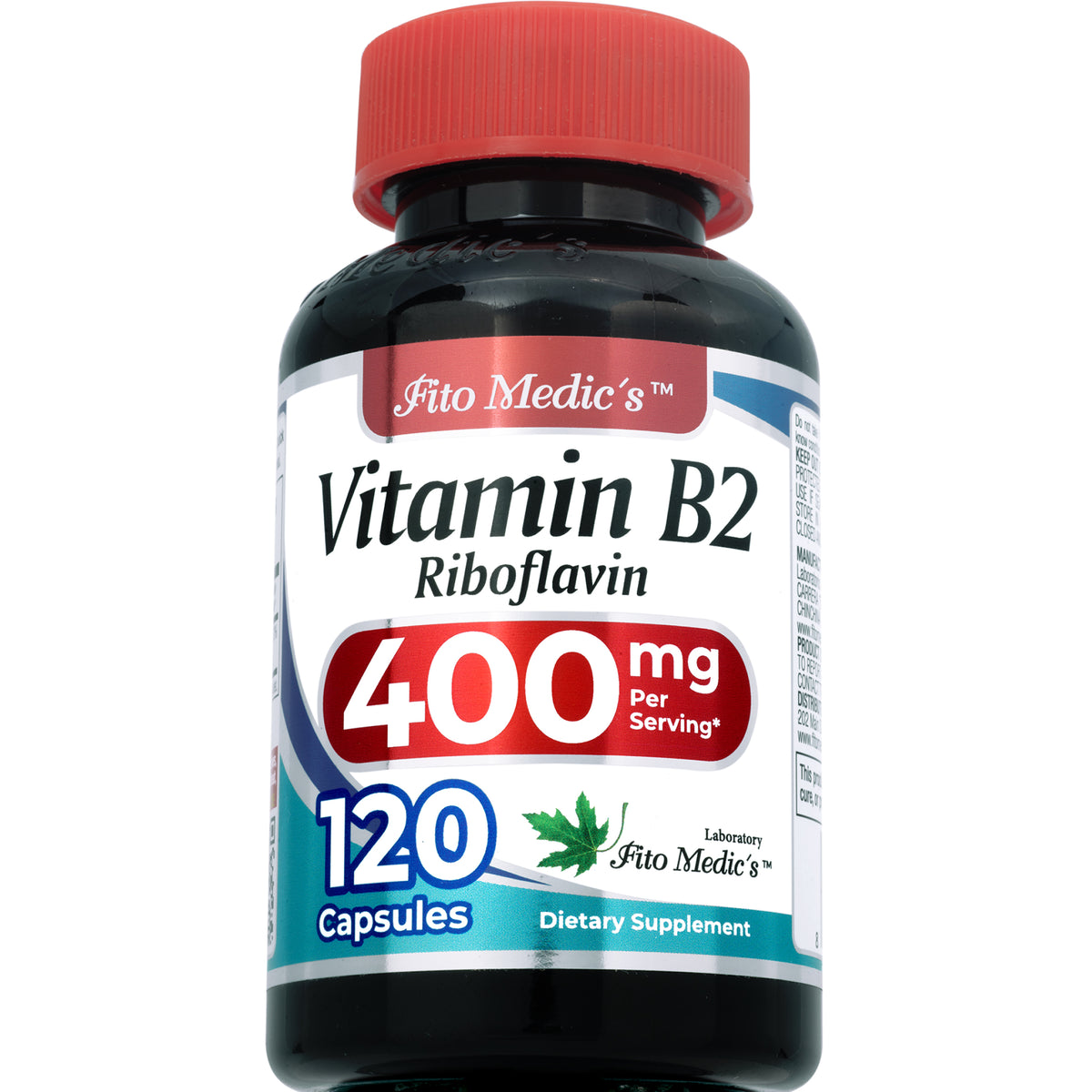 Vitamin B2 400 mg | Riboflavin | 120 Capsules | By Fito Medic's