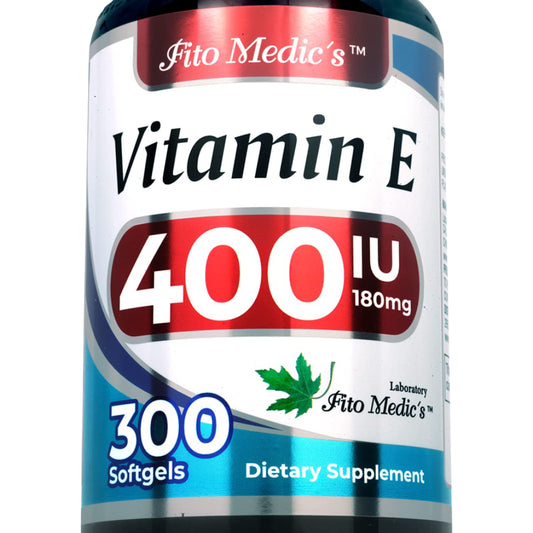 Vitamin E 400 IU (180 mg) | dl-Alpha Tocopheryl Acetate | 300 Softgels | By Fito Medic's