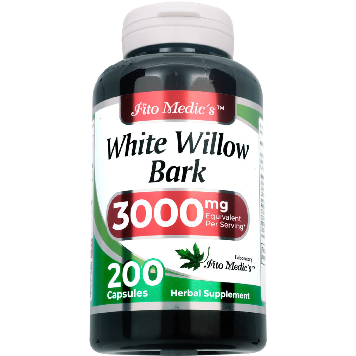 White Willow Bark Extract 12,000 mg |- 20:1 Concentrate | 180 Quick-Release Capsules | By Fito Medic's