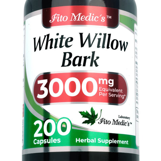 White Willow Bark Extract 12,000 mg |- 20:1 Concentrate | 180 Quick-Release Capsules | By Fito Medic's