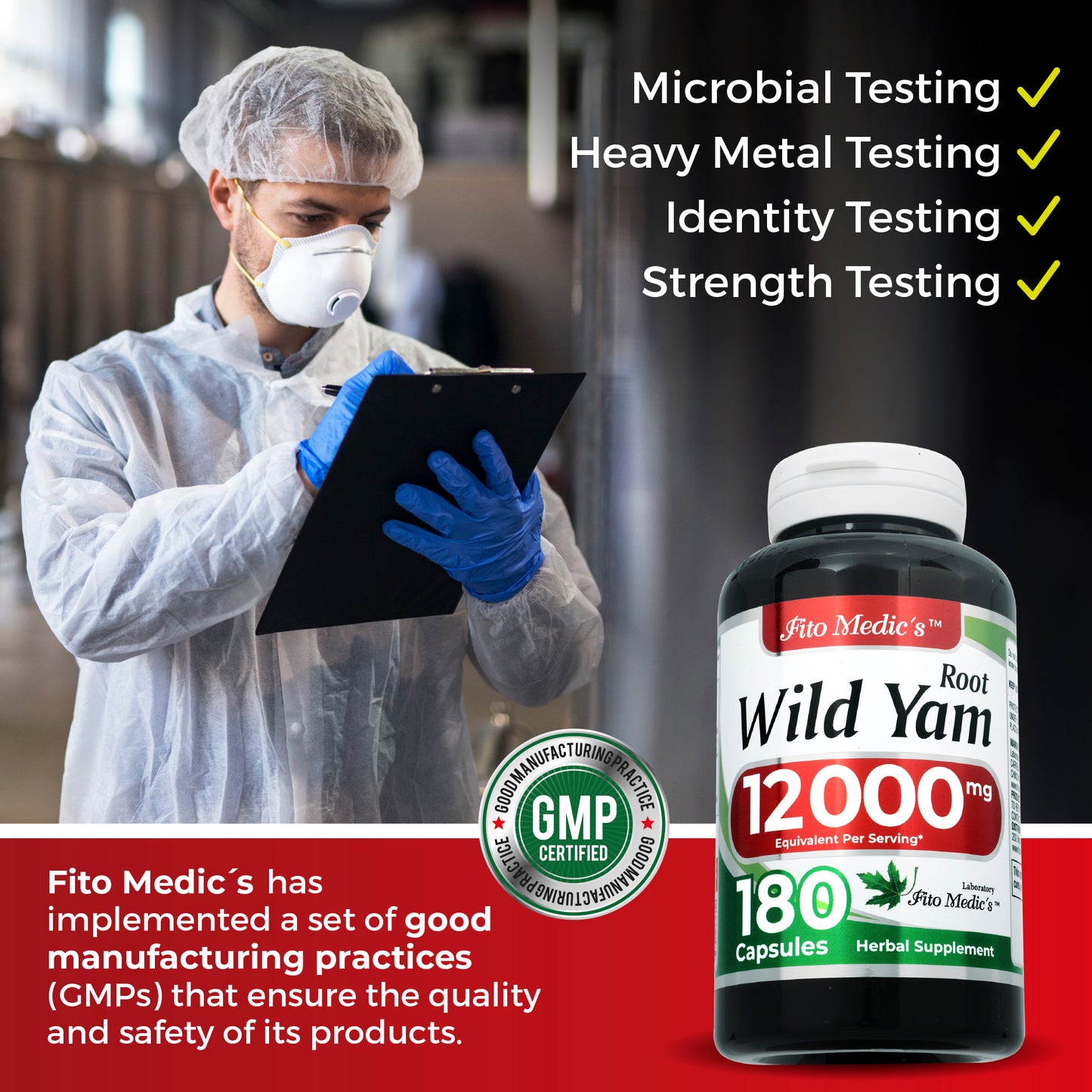 Wild yam root |180 capsules | 12000 mg | Ultra high Absorption